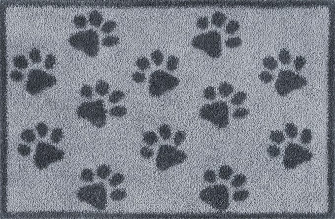 Kleen-Tex Turtle Wasbare Deurmat - Paws Grey - 40 x 60 cm