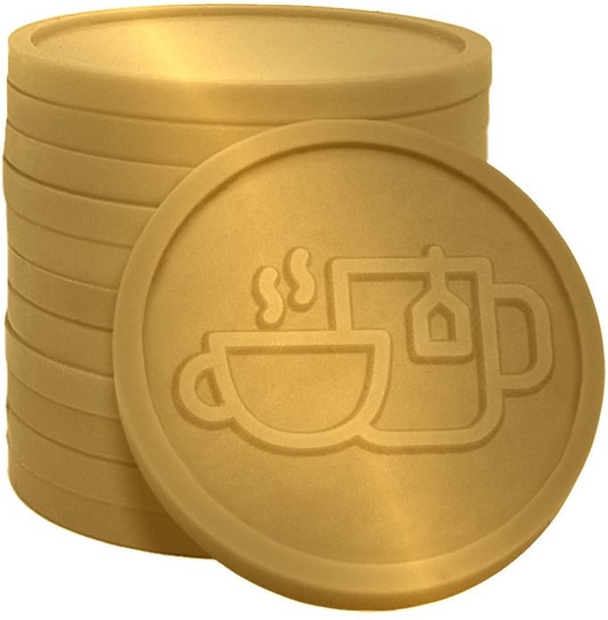 CombiCraft reliëfmunten koffie/thee goud Ø29mm - 250 stuks