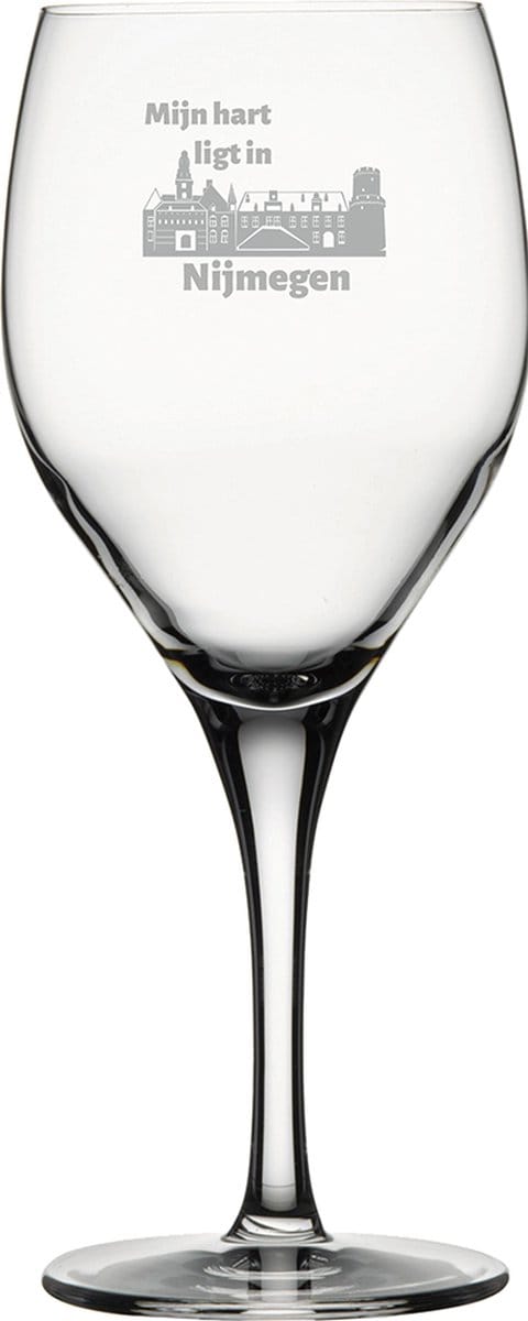 Gegraveerde witte wijnglas 34cl Nijmegen
