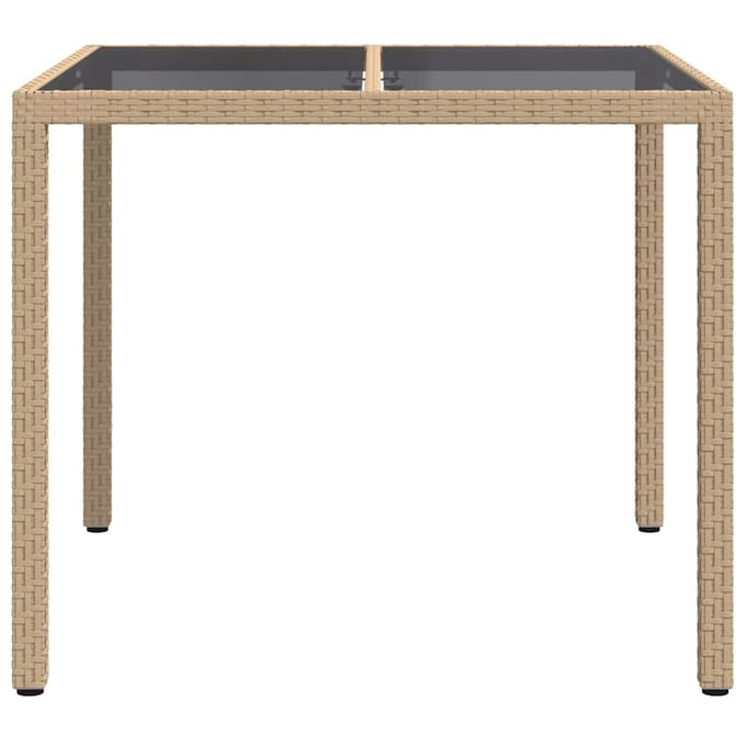 vidaXL Tuinstafel Beige 90 x 90 x 75 cm poly rattan