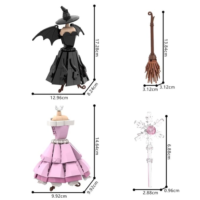 Gobricks MOC Film Wicked Timeless Kit Blokken Glinda Elphaba Bouwstenen Speelgoed Cadeau black