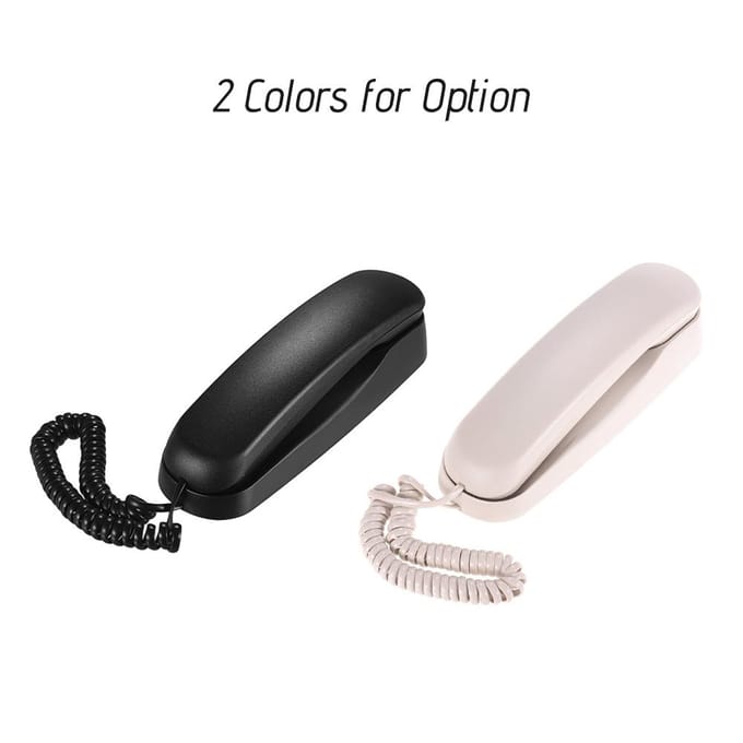Mini Desktop Bedrade Vaste Telefoon Vaste Telefoon Wandmonteerbaar Ondersteunt Mute/ Pauze/ Hold/ wit