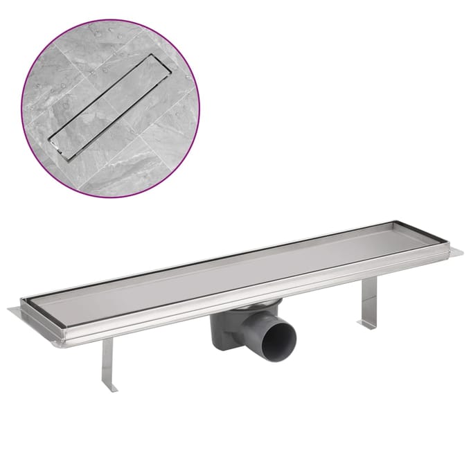 vidaXL - Doucheputje - rechthoekig - 530x140mm - roestvrij - staal