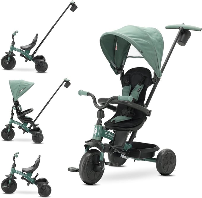 Qplay Elite Platinum - Driewieler met Duwstang - 6 in 1 - Groen