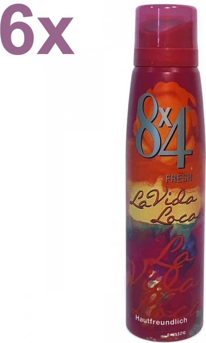 8x4 - Deodorant Spray - La Vida Loca - 6x 150ml - Voordeelverpakking