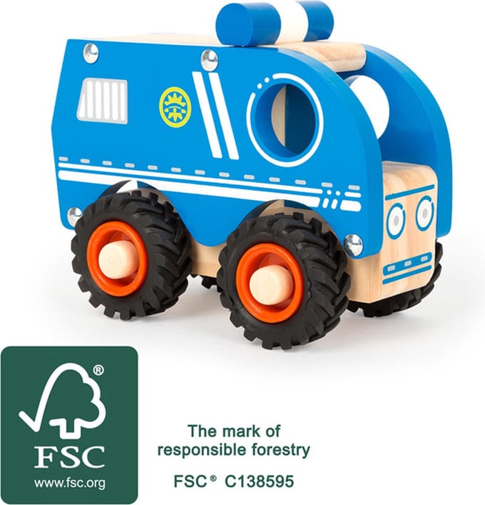 Small Foot - Houten Politieauto Blauw