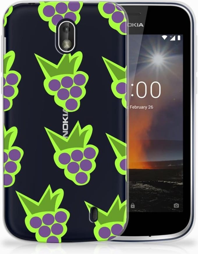 Nokia 1 Siliconen Case Druiven
