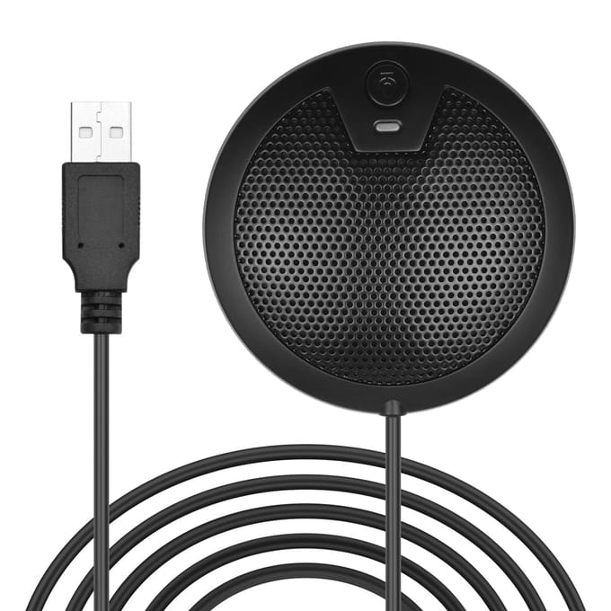 USB Desktop Condensatormicrofoon 360 graden Omnidirectionele Microfoon met 2m Lange Kabel Type-C Plug voor zwart