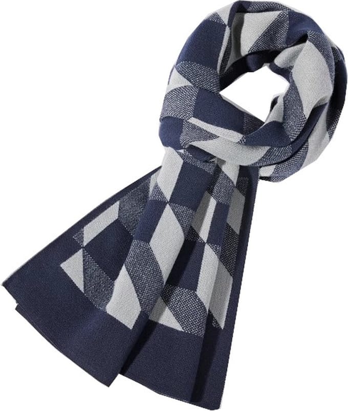 Geruite Herensjaal - Sjaal Mannen - Sjaal Heren - Blauw