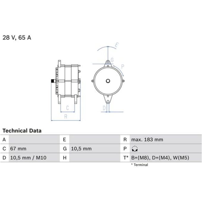 Driefasige generator BOSCH 0 986 039 490