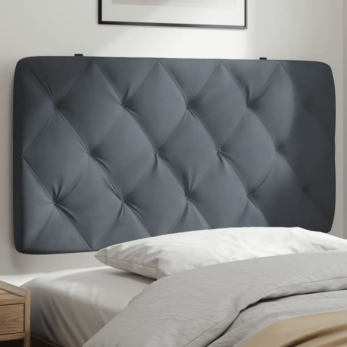 vidaXL Hoofdbordkussen Donkergrijs 100 cm Fluweel