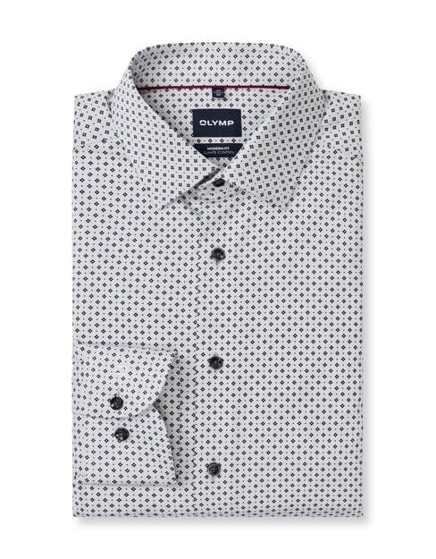 OLYMP Luxor 24/Seven Overhemd, Modern Fit, New Kent, Zilvergrijs