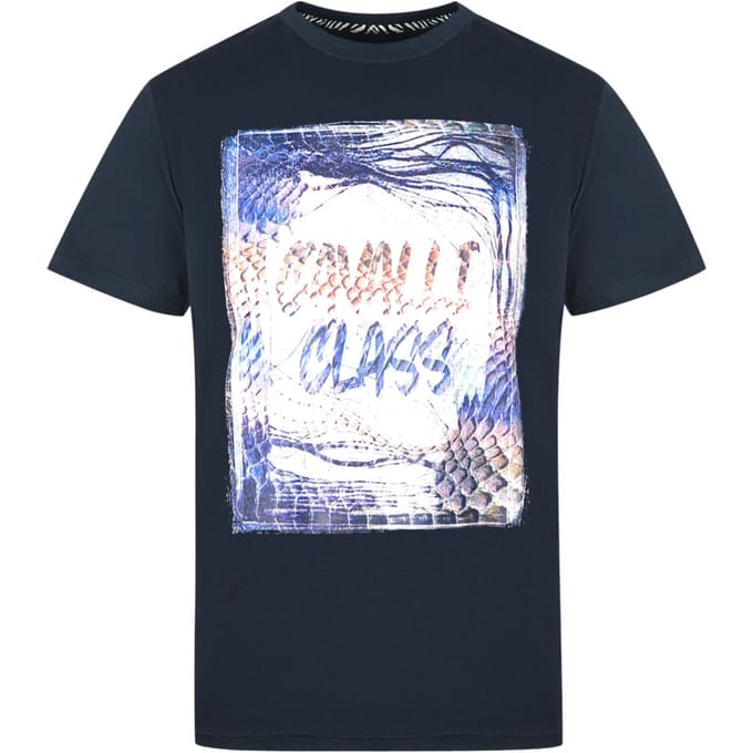 Cavalli Class Box Logo Donkerblauwe T-shirt