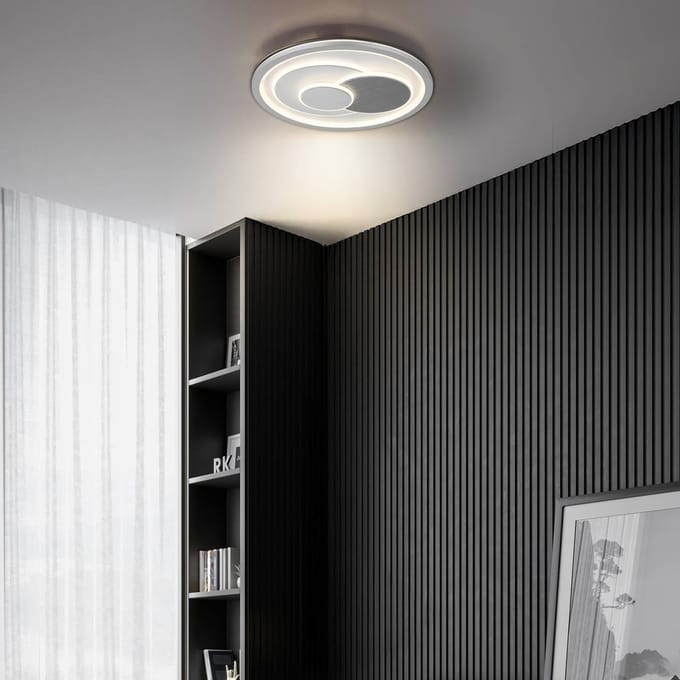 Globo LED plafondlamp Ruiz I, wit/zilver, Ø 48 cm, CCT