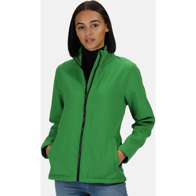 Regatta Opvallende Dames/dames Ablaze Afdrukbaar Soft Shell-jasje (Extreem groen/zwart)