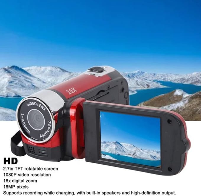 Aladdien - Draagbare digitale camera - 16mp - Vlogging camera voor