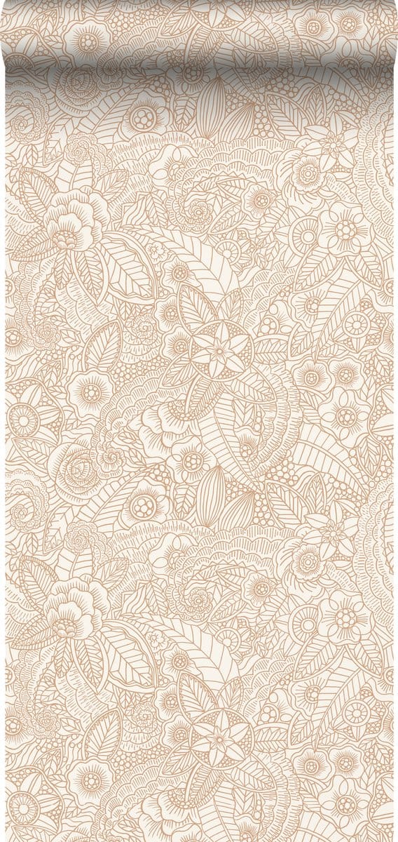 ESTAhome behang bloemtekeningen beige - 53 cm x 10.05 m - 139547