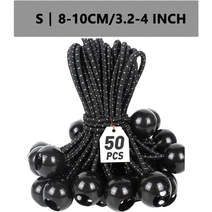 50 Stuks Heavy Duty Bal Bungee Koorden 4 6 9 Inch UV Bestendig Zeil Vastzetters Voor Kampeer Tent Luifel