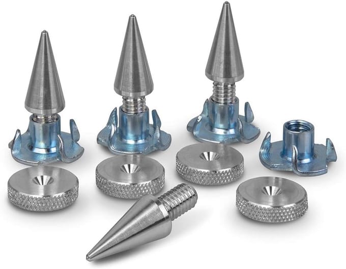 Aluminium Luidspreker Spikes met Pads en Klauwmoeren - Set van 4