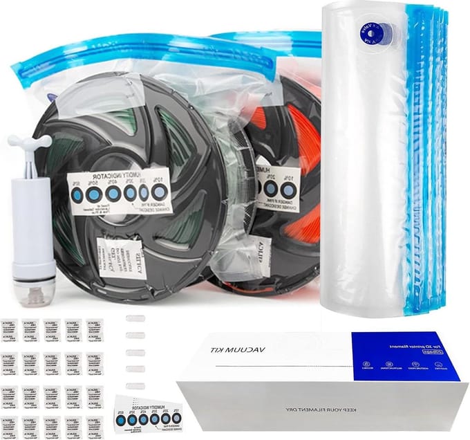 3D Printer Filament Storage Vacuum Bags- 20 Pack 34 * 30cm- Includes Drying Agents and Humidity Indicator Cards