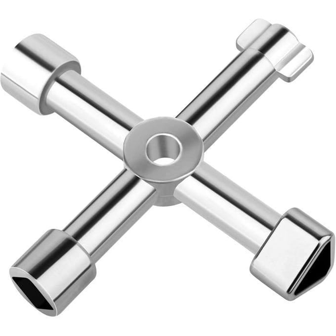 Clé multifonction - 4 voies - Alliage zinc - Portable 7 cm - Universelle