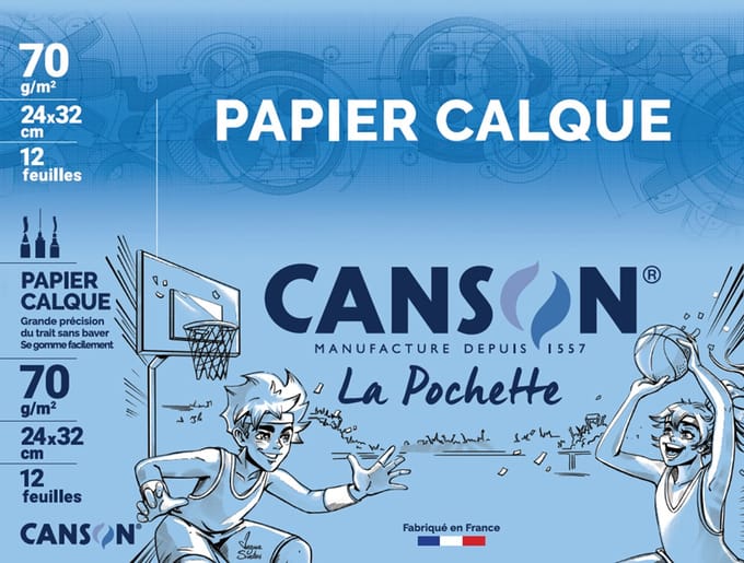 CANSON transparantpapier gesatineerd, 240 x 320 mm, 70 g/m², 12 blad