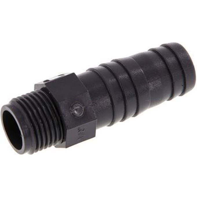 20 mm & G1/2'' PVC-U Slangpilaar buitendraad 70mm EN 1452-3 [5 Stuks]