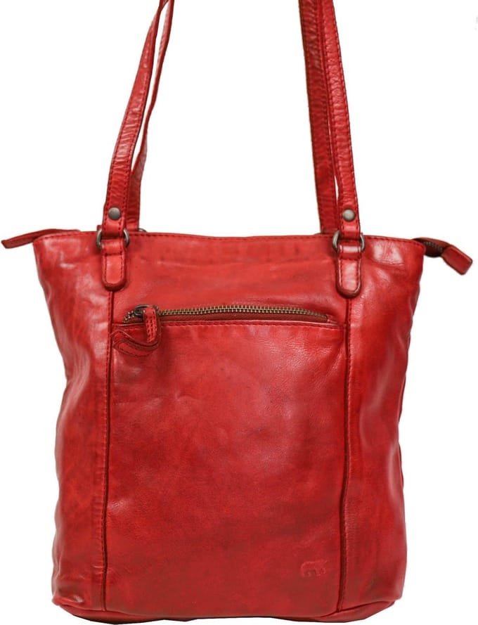 Bear Design Sandy Leren Schoudertas / Rugtas - Rood