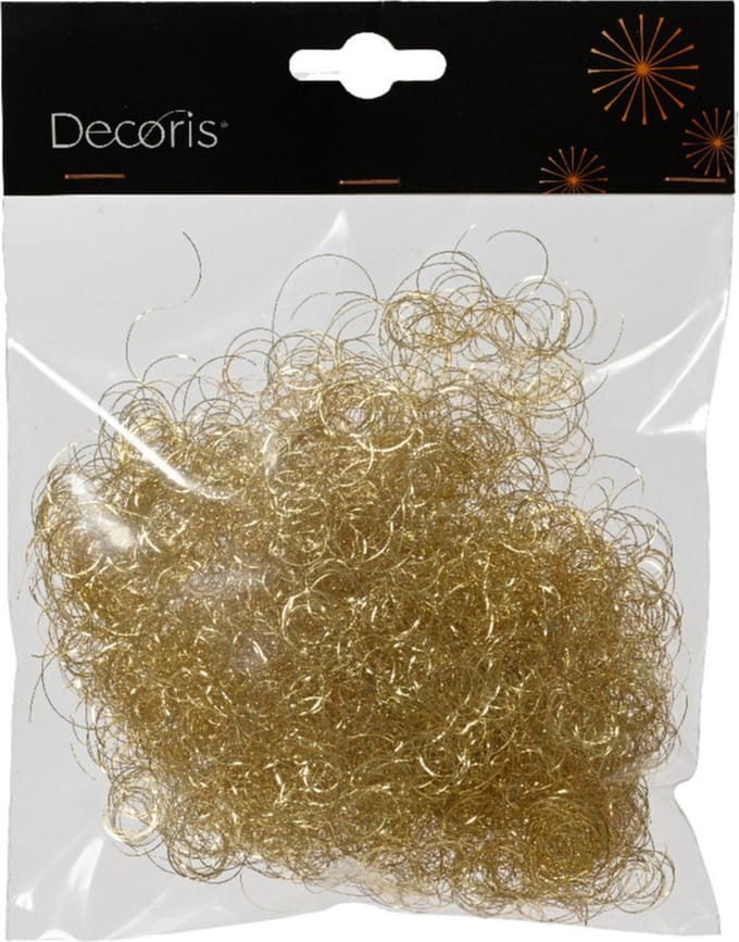 Engelenhaar - synthetisch - goud - 2 x 13,5 x 20 cm - kerstversiering