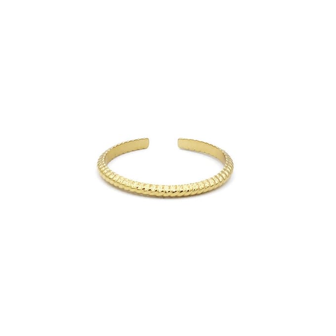 Mint15 Verstelbare ring gevlochten 'Braided' - Goudkleur RVS/Stainless Steel