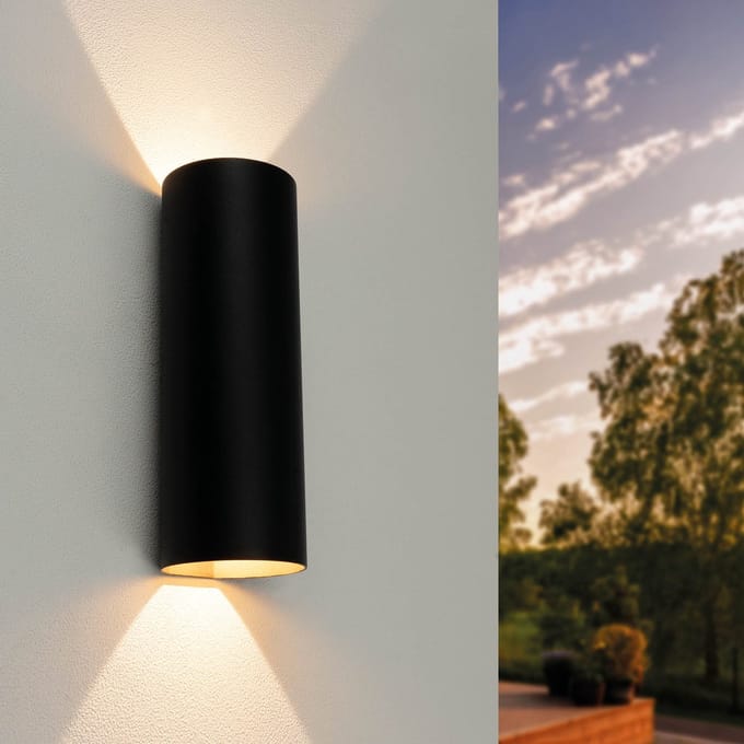 Ledvion - LED Wandlamp - 9W - 800L - 3000K - IP54 - Zwart