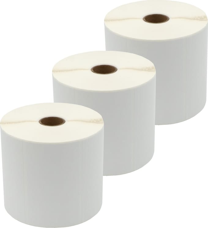 DULA Compatible Zebra Labels 100x60mm - 1250 etiketten per rol - kern 25mm - Wit - Permanent - 3 rollen
