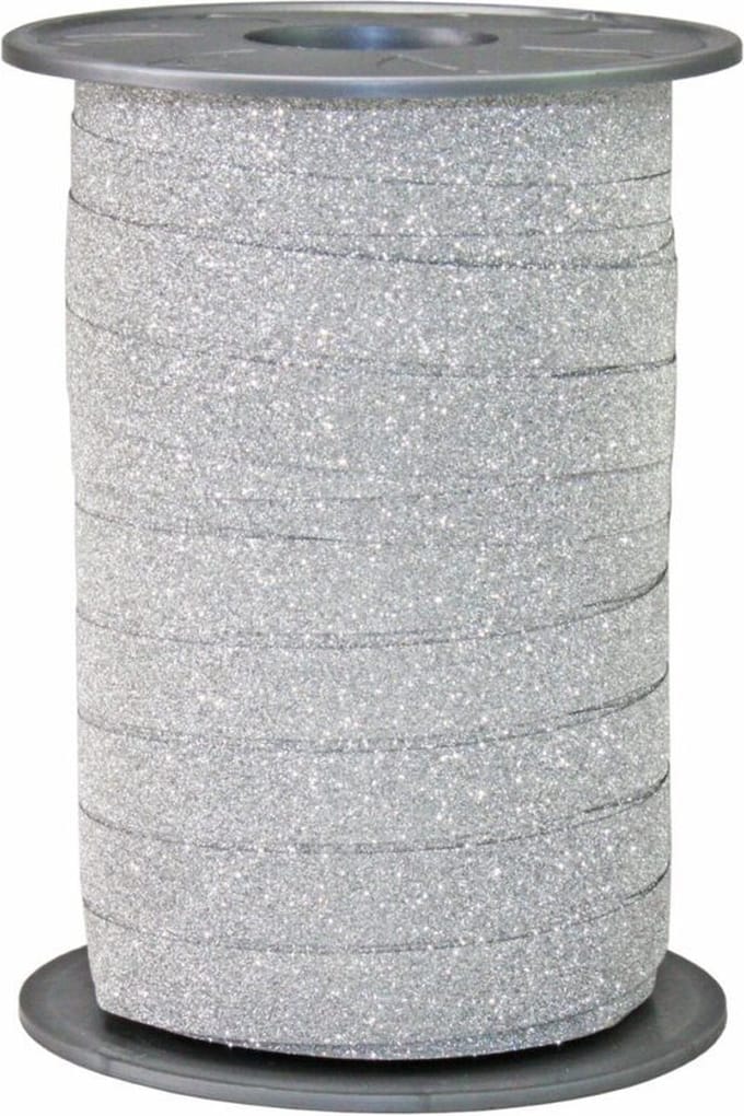 Krullint Glitter Zilver – Cadeaulint - 10mm