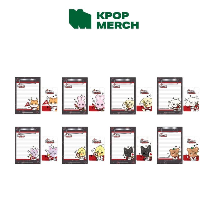 ATEEZ - [ANITEEZ IN THE CALLING] Mini Klembord & Notitieblok Set 8. JJONGbear gray