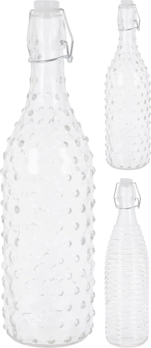 Cookinglife Beugelfles - Bewaar- en Serveringsfles - Swing Top Bottle - Glas Transparant - Luchtdicht - 1 L