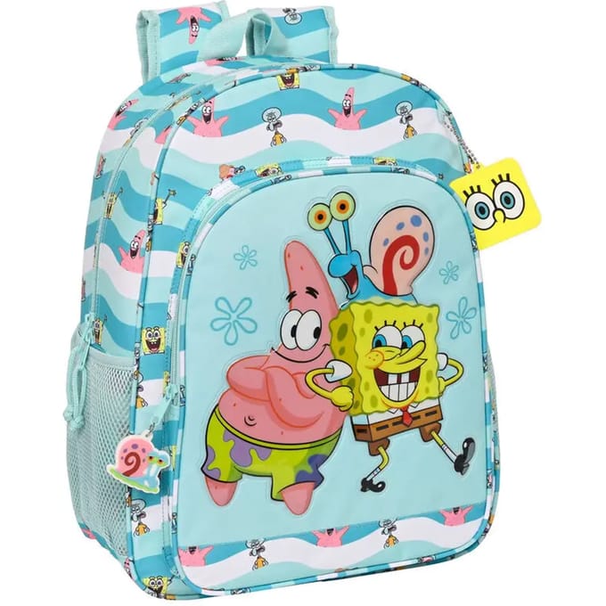 Schoolrugzak Spongebob Stay positive Blauw Wit (33 x 42 x 14 cm)