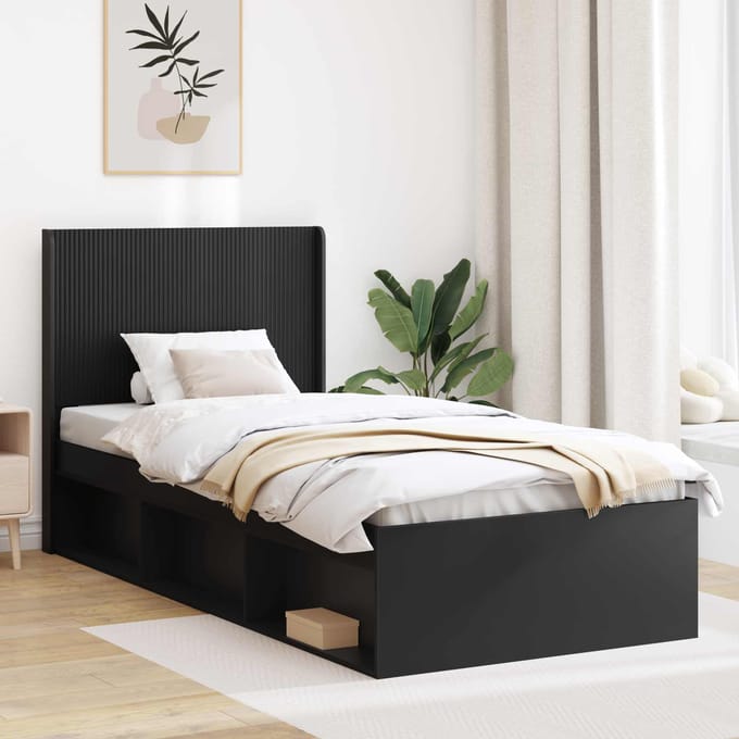 vidaXL - Hoofdbord - Zwart - Bewerkt - hout