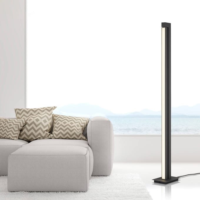 LED vloerlamp PURE Lines, antraciet, afstandsbediening, 140 cm