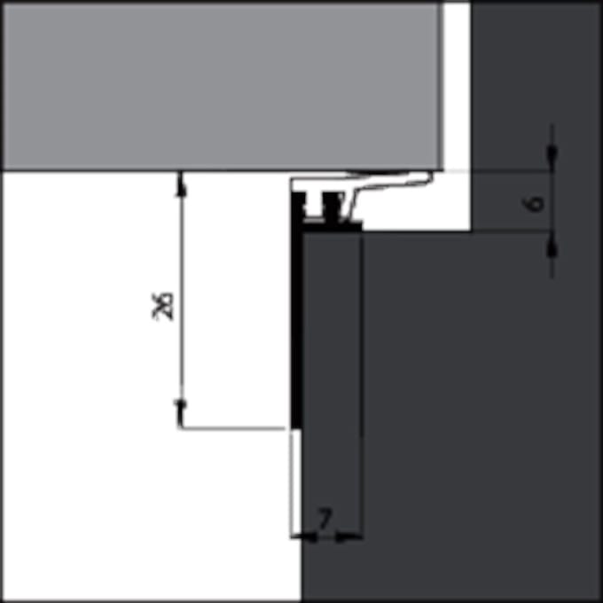 Ellen renovatietochtprofiel ANB16 20mm acryl (2.3mtr)