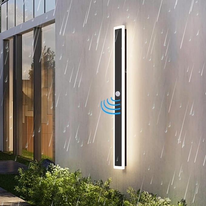 Lange LED Buitenlamp met Bewegingssensor en Lichtsensor | IP65 Waterdicht | Modern Antraciet