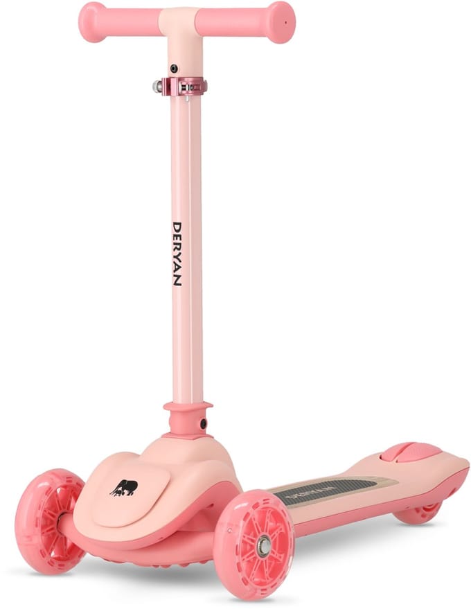 Deryan Harvey Kinderstep 3 wielen met LED - Verstelbaar - Roze