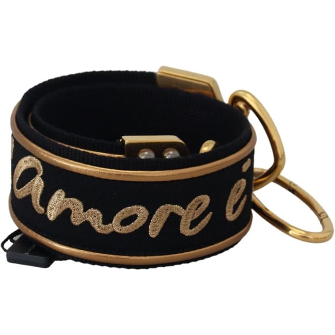 Dolce & Gabbana Elegante Gouden Zwarte Schoudertas Dames Hengsel