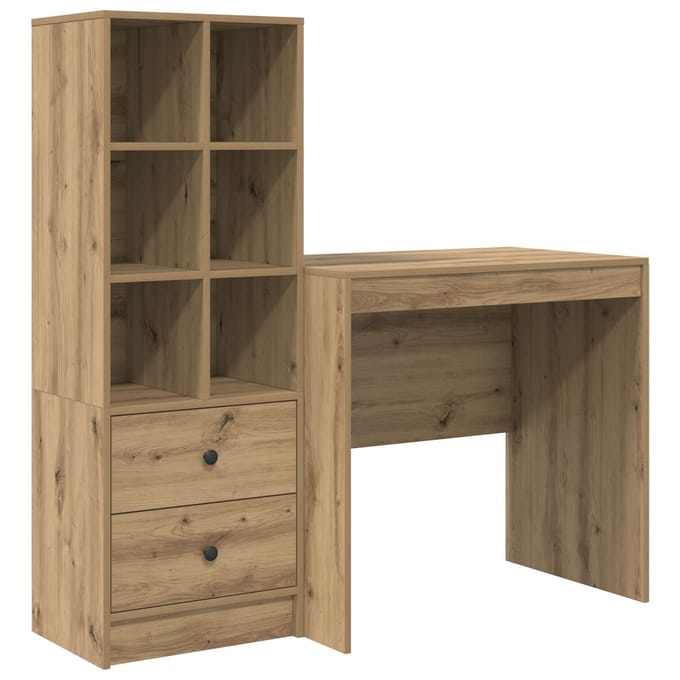 vidaXL - Bureau - Artisan - Eiken - 125,5 - x - 50 - x - 127 - cm - 2 - st