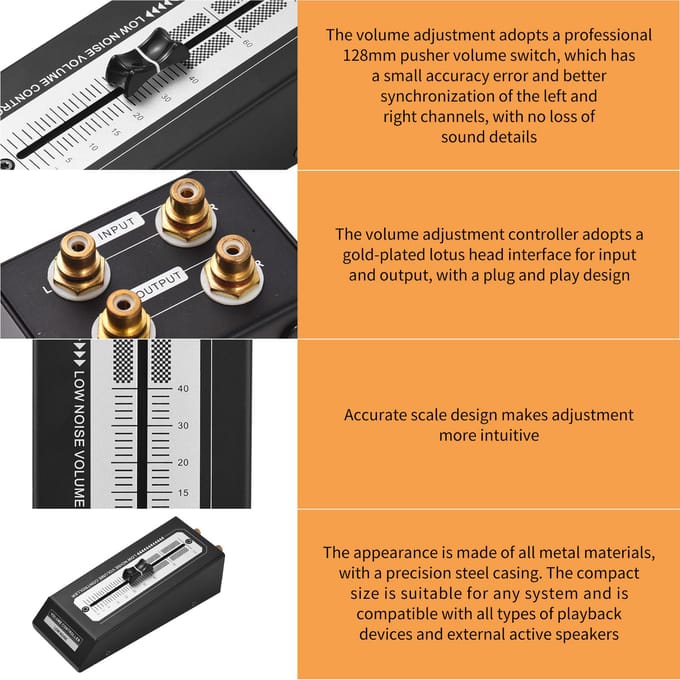 Mini Low Noise Volumeregelaar Volumeaanpassingsapparaat Passieve voorversterker Actief luidsprekervolume zwart