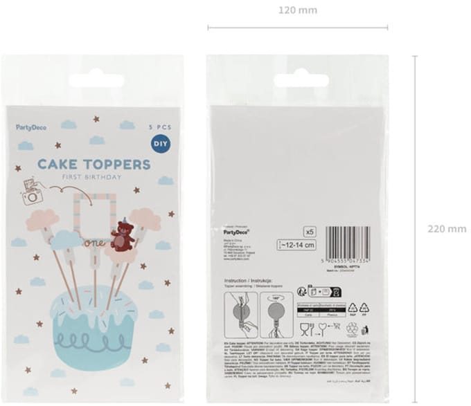 PartyDeco Taart Toppers Teddybeer