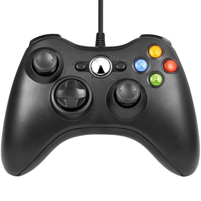 Manette Filaire Xbox 360, USB Wired Gamepad Game Joystick, avec Double Vibration, Idéal pour Windows7/ 8/10/ PC/Xbox 360
