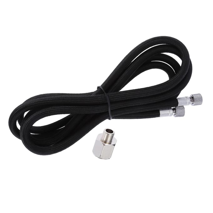 1.8M EVA Gevlochten Airbrush Slang Luchtslang 1/8 -1/4  Adapter Fitting Einden Koppeling black