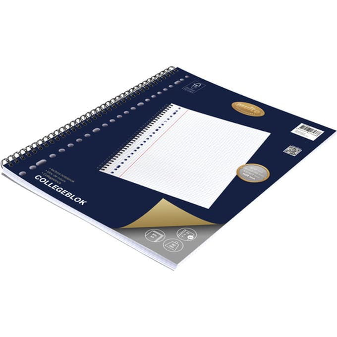 Collegeblok Multo A4 ruit  5mm 23 gaats 160 pagina's 90 gram