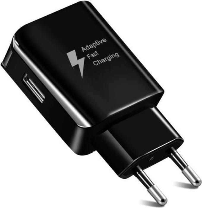Fast charger USB-A snellader 2.0A oplader voor Samsung, Huawei, Sony, LG - zwart