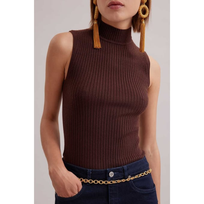 Anne Fontaine Solo Pullover Chocolate Taglia: 36 | Canottiere Outlet | Donna | Marrone